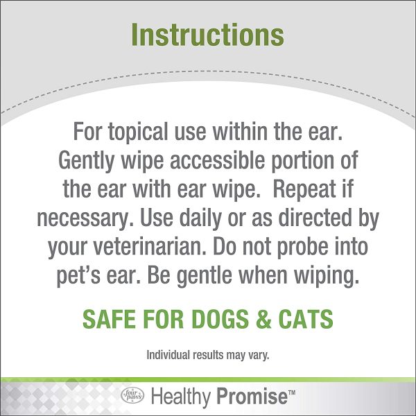 Four Paws Healthy Promise Dog And Cat Ear Wipes - Image 3